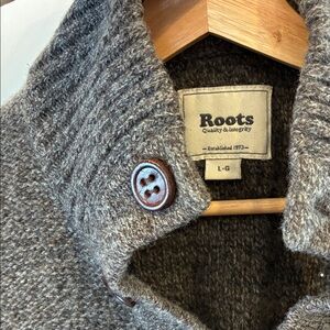 Roots Charcoal Button-Up Sweater